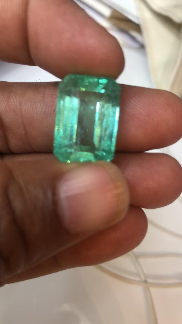 Natural Emerald - 18.70 Carats, Green Color, Emerald Cut | Unheated, Untreated, Colombian Panna With Beneficial Properties