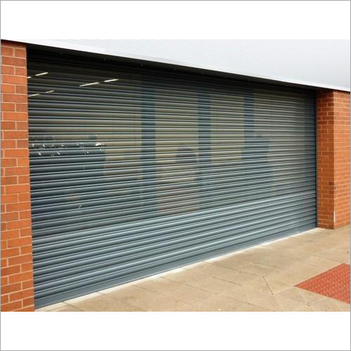 Motorized Rolling Shutter - Iron & GI Material, 10ft to 12ft Height, Gray Color | Automatic & Manual Operation, Interior & Exterior Insulation