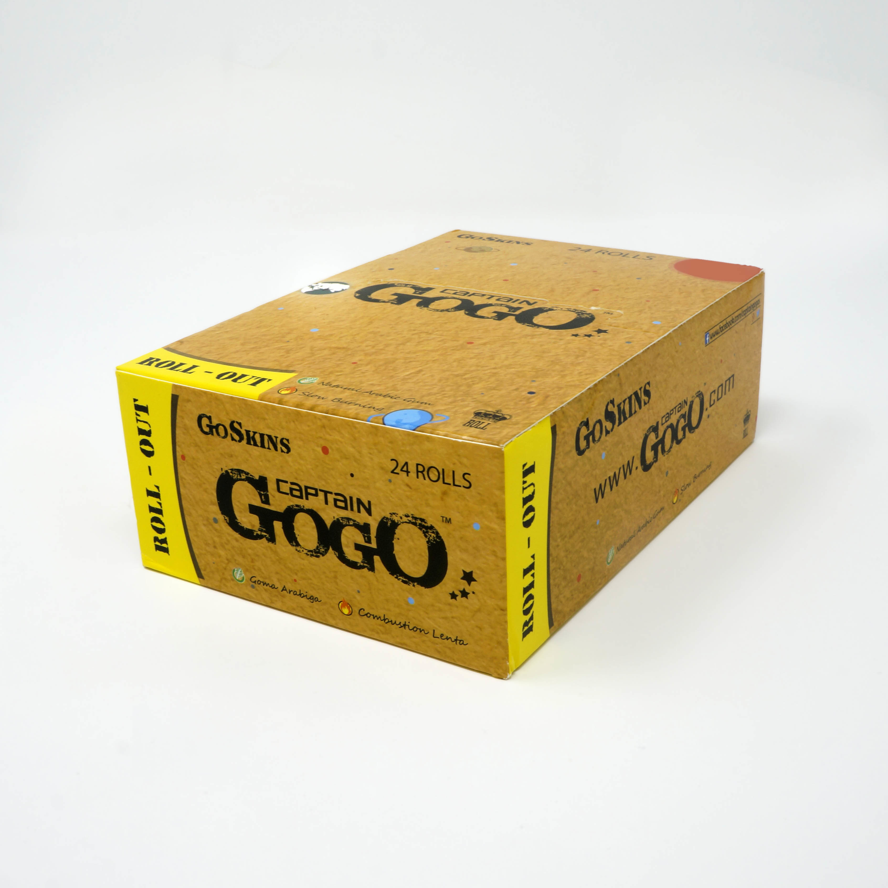 Captain Gogo - Virgin Wood Pulp Paper, 33 Leaves King Size Slim 44mm X 108mm , Unbleached Brown With Natural Arabic Gum