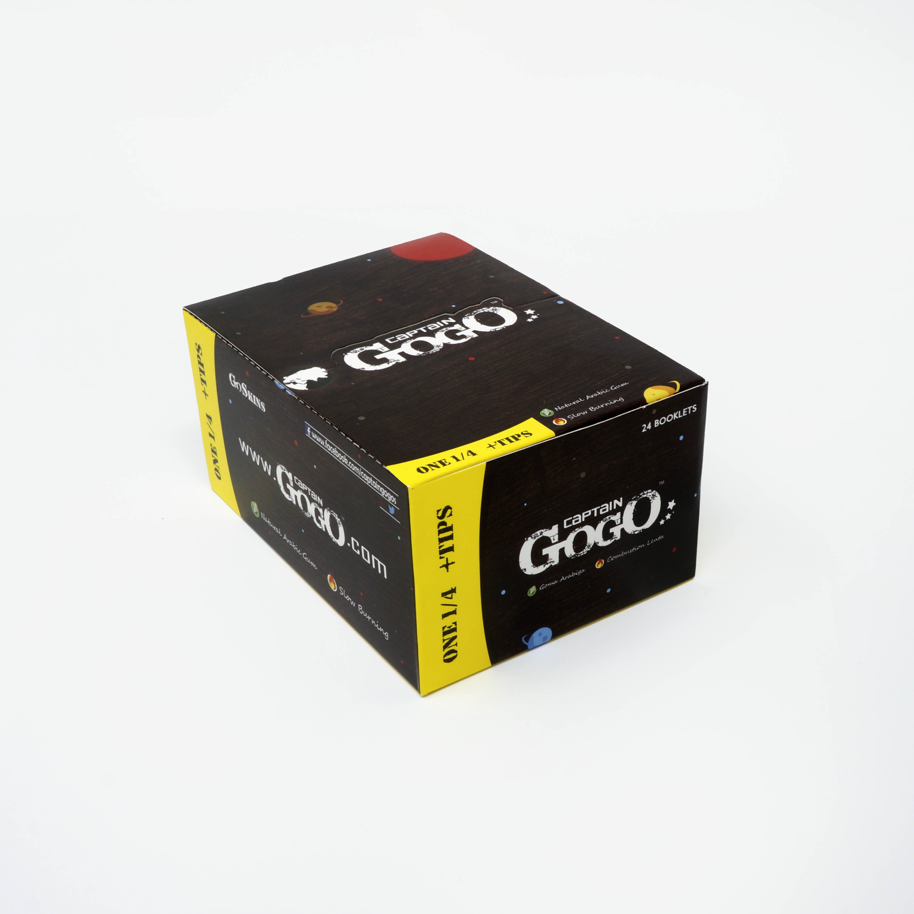 Captain Gogo - Unbleached Brown Virgin Wood Pulp Rolling Paper 1 1/4 Size, 50 Sheets With Cardboard Filters & Slow Burning 12.5 Gsm