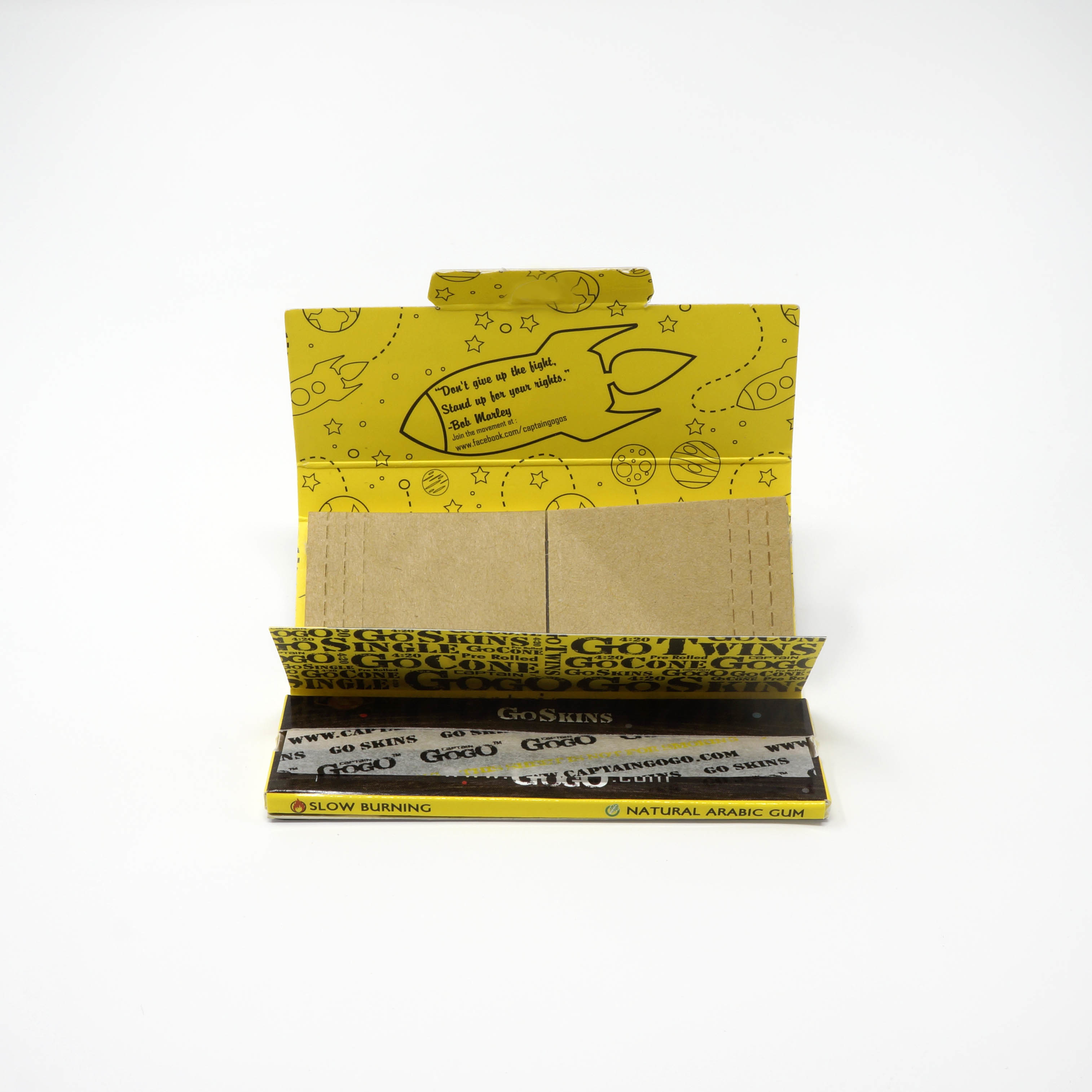 Captain Gogo - Unbleached Brown Virgin Wood Pulp Rolling Paper 1 1/4 Size, 50 Sheets With Cardboard Filters & Slow Burning 12.5 Gsm