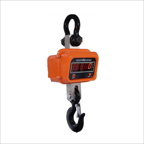 10 Ton Hanging Weighing Crane Scale - 10000 KG Capacity, 5/10 g Accuracy, LED Monitor Display, Orange Color, Memory for 100 Samples, Power Saving Features, Date & Time Entry Options