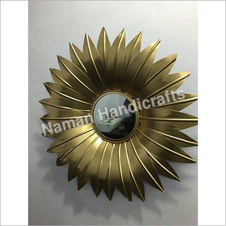 Sunflower Round Wall Mirror - Metal Frame, Decorative Piece for Elegant Interiors | Stylish Round Shape