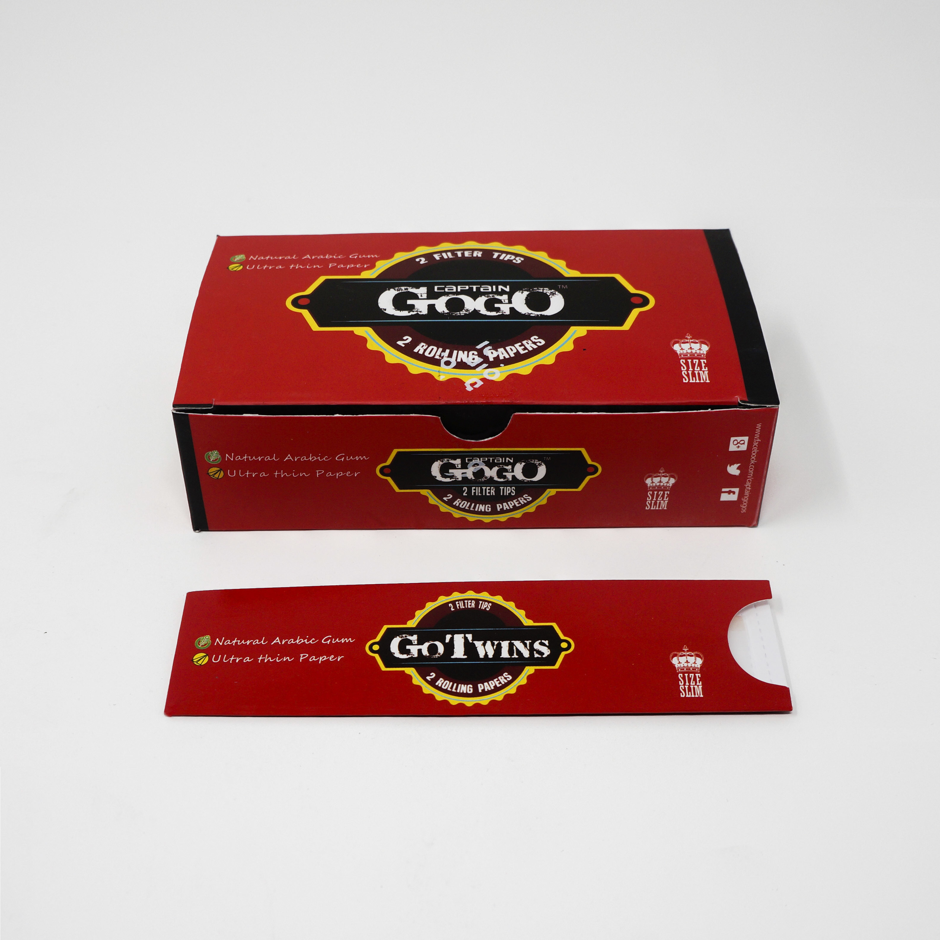 Gotwins Bleached White Rolling Paper - Virgin Wood Pulp, 44mm X 108mm, White Color, 13 Gsm, Slow Burn, 4-color Hybrid Uv Printed Sheets