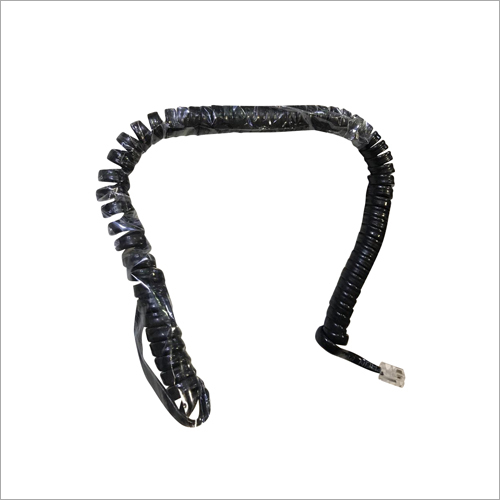 Telephone Coil Cord - Copper and Insulated Wires, Black PVC Jacket with Silicone and PTFE Rubber Insulation