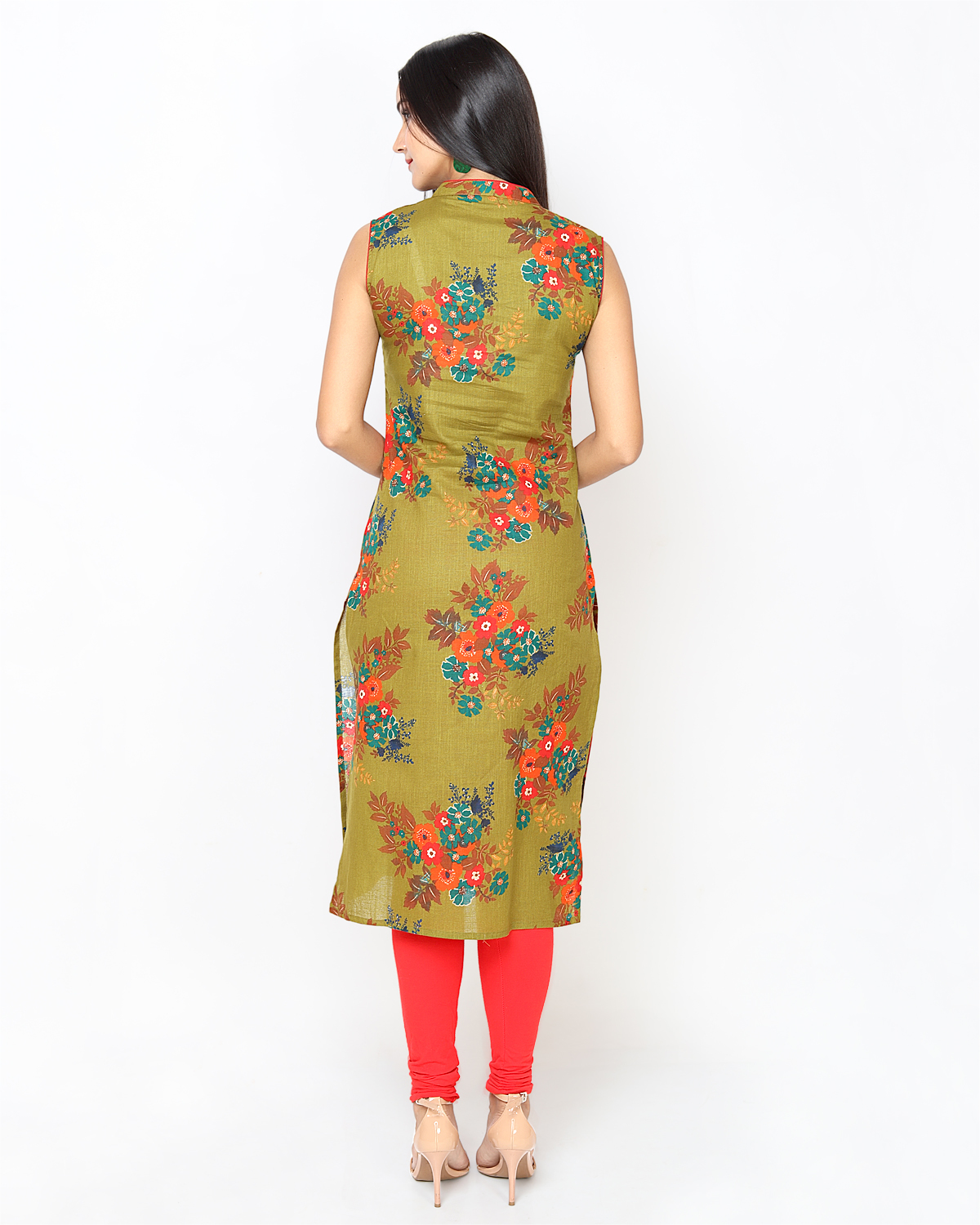 Green Floral Printed Kurti