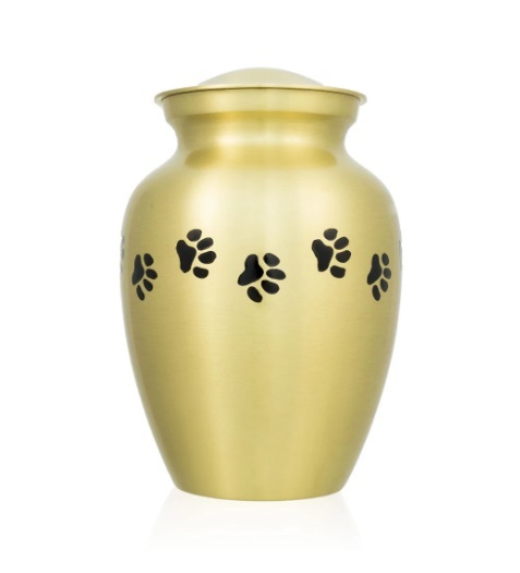 Medium Pewter Paw Cremation Urn - 7.3x5.0 Inches | Floating Hearts Of Love, Ideal Gift For Home Decoration