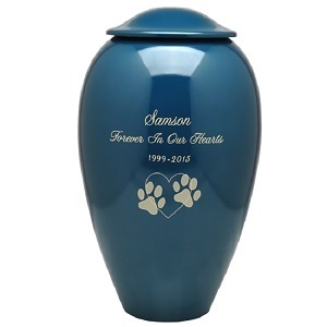 Medium Pewter Paw Cremation Urn - 7.3x5.0 Inches | Floating Hearts Of Love, Ideal Gift For Home Decoration