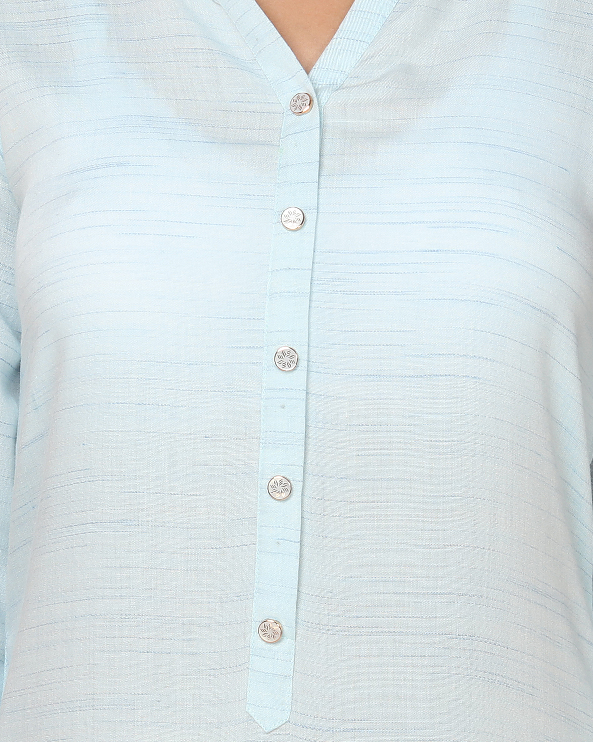 Blue Solid Printed Pastel Kurta
