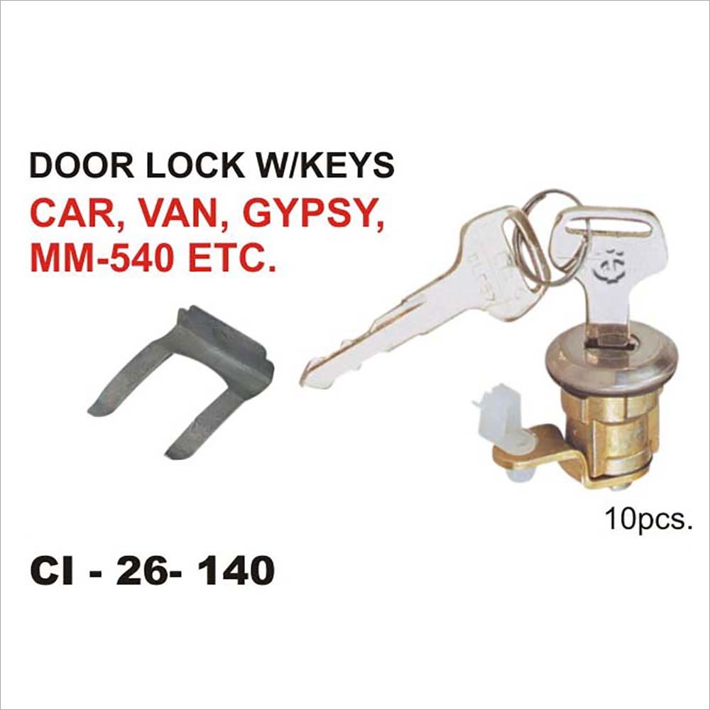 Door Lock W/Keys CAR, VAN, GYPSY,MM-540 - Stainless Steel, Vehicle Type 4 Wheeler | Warranty Included, Rugged Design for Enhanced Security