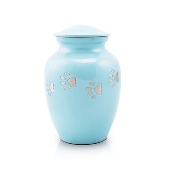 Blue Paw Paths Cremation Urn Small Teal
