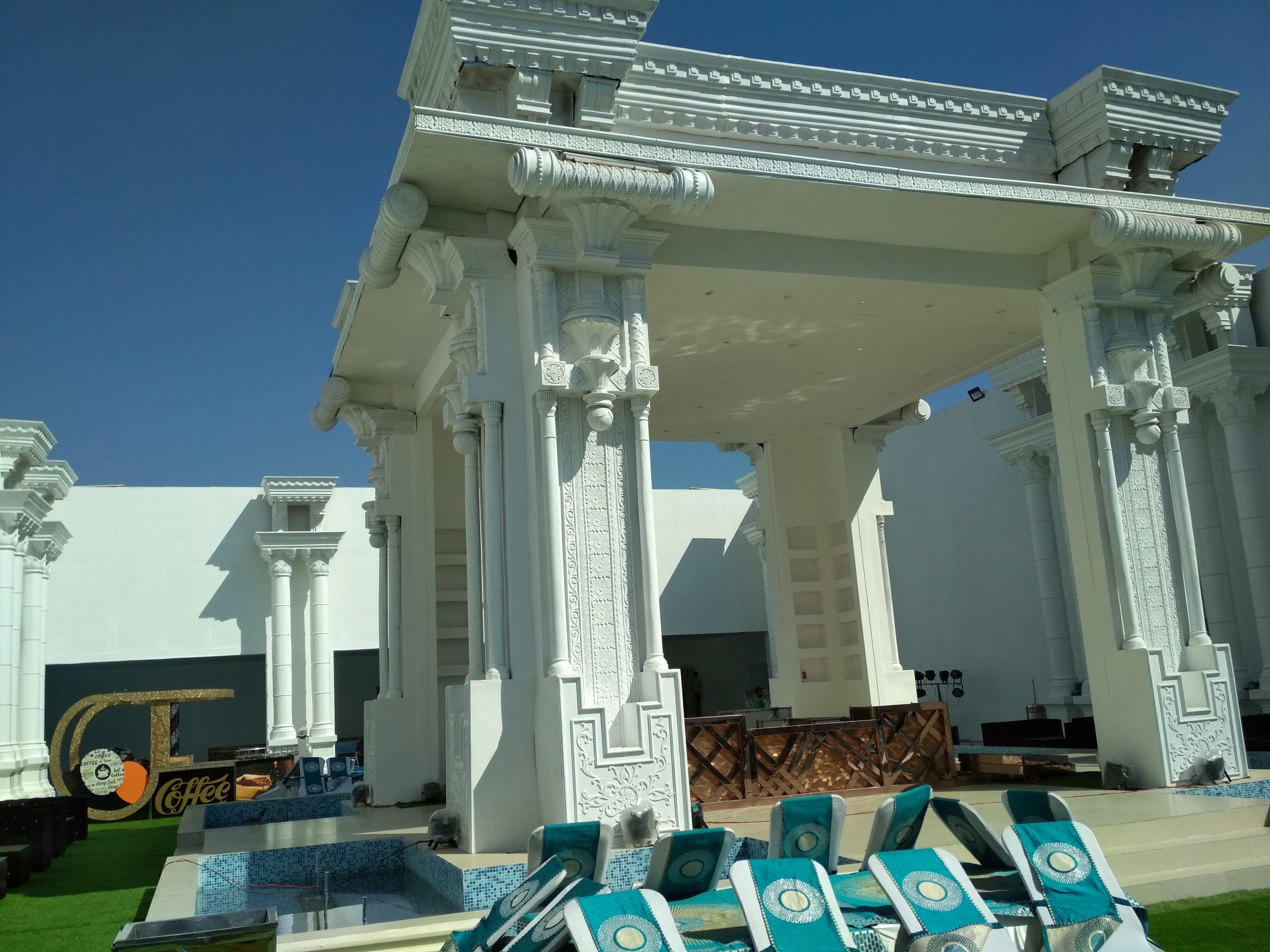 Wedding Mandap - Fiber Material, Any Size, Weatherproof | Outdoor Usage, Expertly Crafted Fiber Pillars And Sculptures, Fully Executed Services