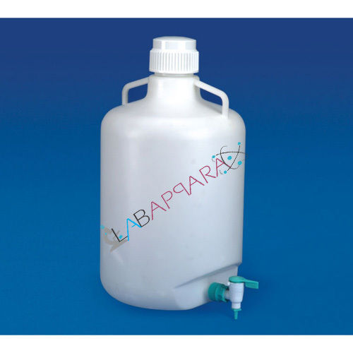 Carboy With Stop Cock Polypropylene Labappara Size: 10 Ltrs. 20 Ltrs.