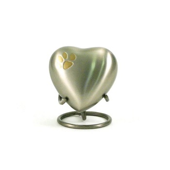 Green New Raku Arielle Heart Pet Urn