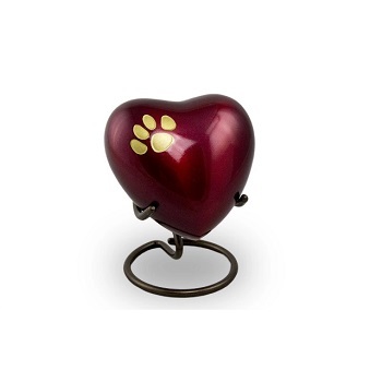 Green New Raku Arielle Heart Pet Urn
