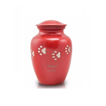 Brass Pet Cremation Urn - 10.3x6.0 Inches, Bronze With Gold Finishing - Floating Hearts Of Love, Ideal Home Decoration
