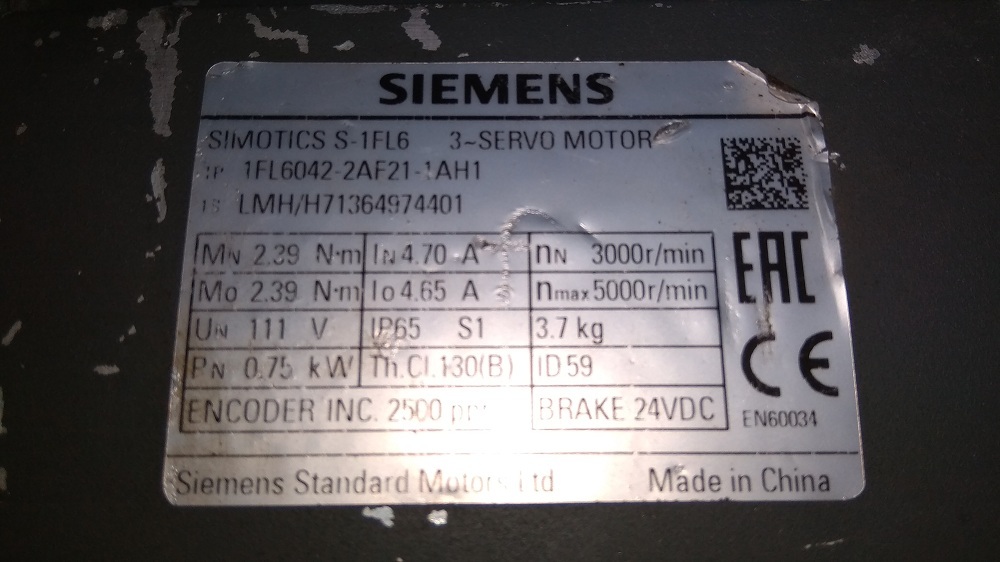 Siemens Servo Motor 1fl6 042-2af21-1ah1