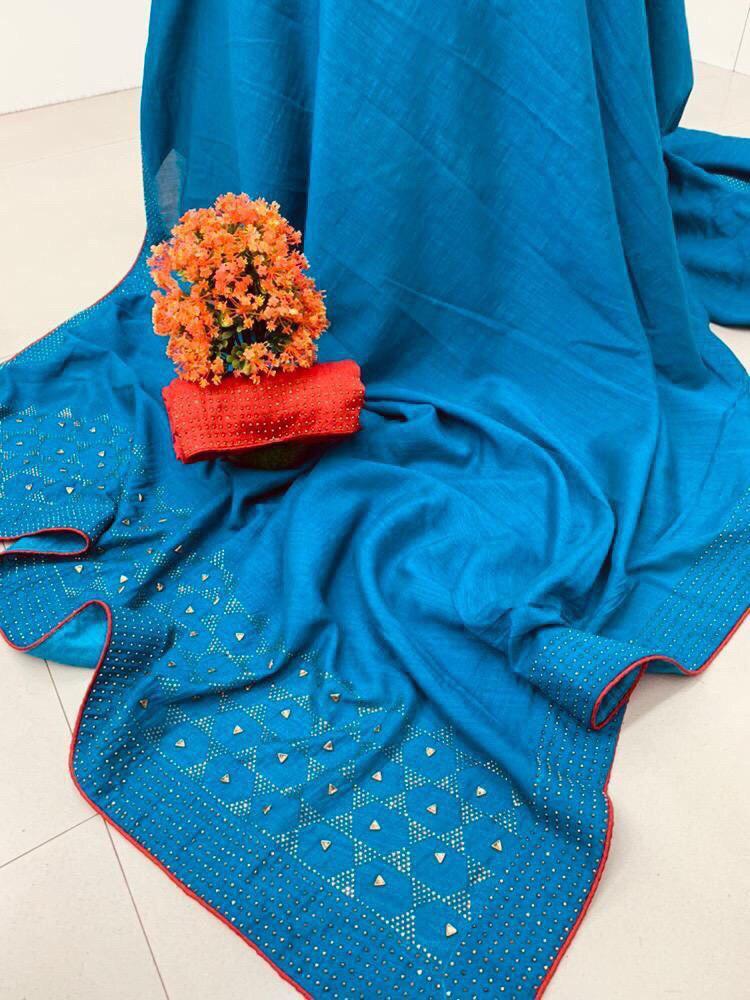 Multy Designer Silver Zari Banarasi Silk Saree