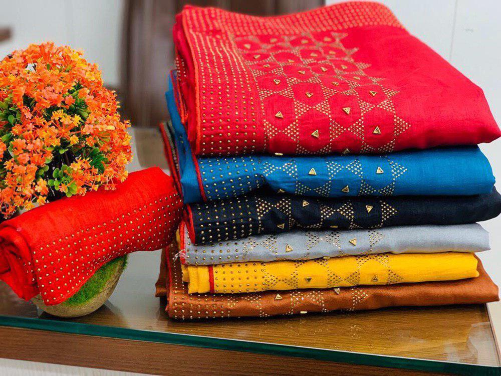 Multy Designer Silver Zari Banarasi Silk Saree