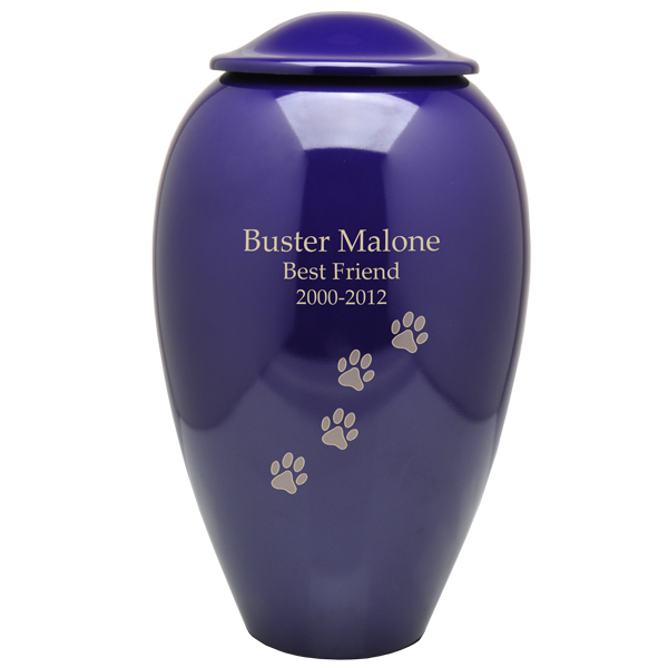 Silver Aluminum Pet Urn By Dog Speak Always Remembered