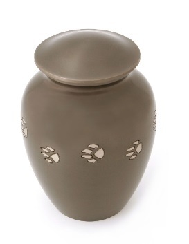 Black Medium Paw Print Pet Cremation Urn -Engravable