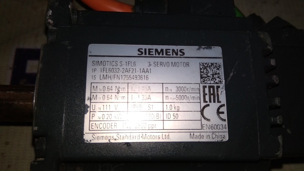 Siemens Servo Motor 1fl6 032-2af21-1aa1