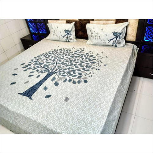 Multicolor Jaipuri Embroidery Bed Sheet