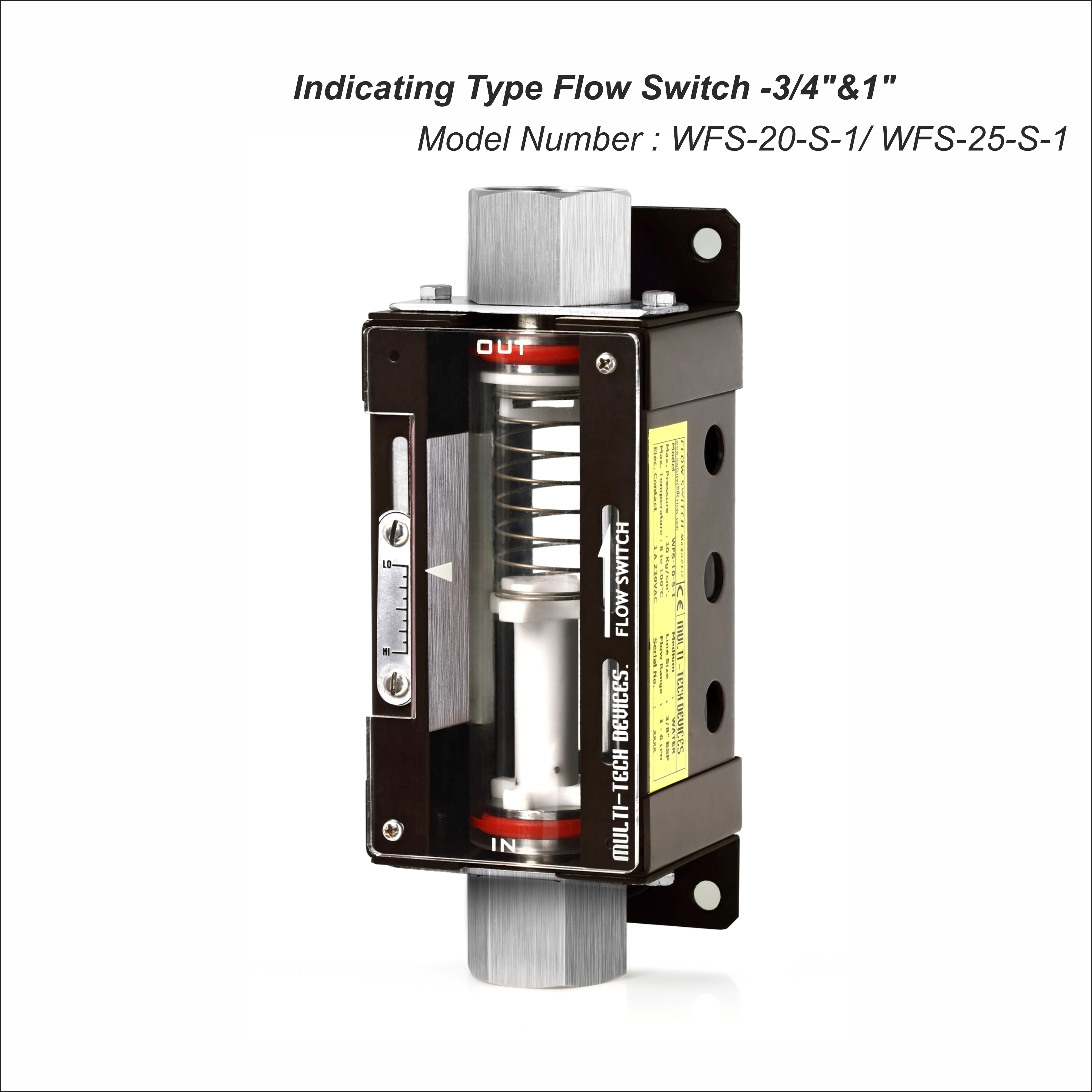 Indicating Type Water Flow Switch - Stainless Steel, 1/4 To 1 Inch, 10 Kg/cm2 Pressure, 230 Volt Spdt Reed Switch, Oem Customization Available
