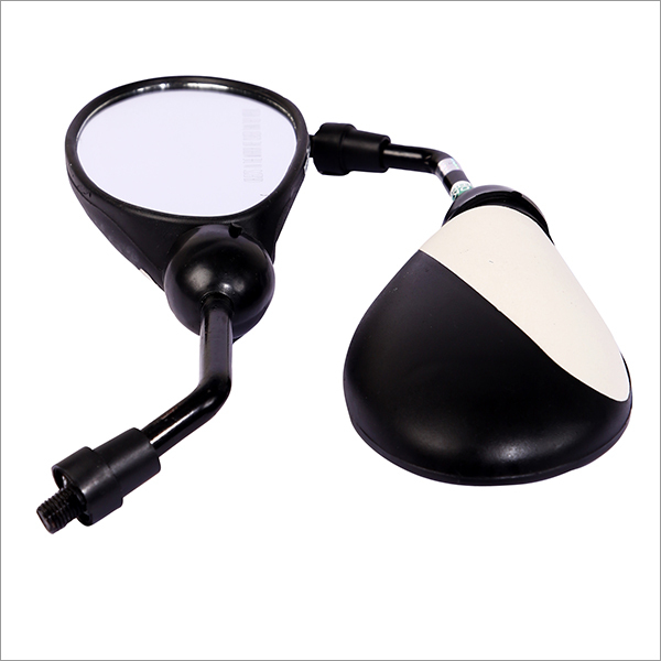 Two Wheeler Side Mirror - Pvc Material, 360° Rotation , Scratch-resistant & Easy Installation For Enhanced Road Visibility