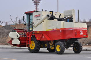 Red+white Soybean Combine Harvester