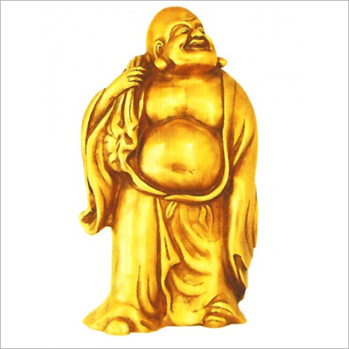 Golden Brass Feng Shui Laughing Buddha Statue