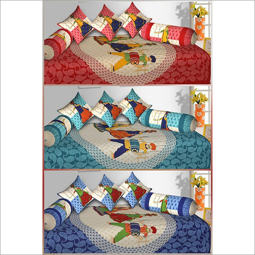 Available In Different Color Jaipuri Diwan Bed Sheets Sets