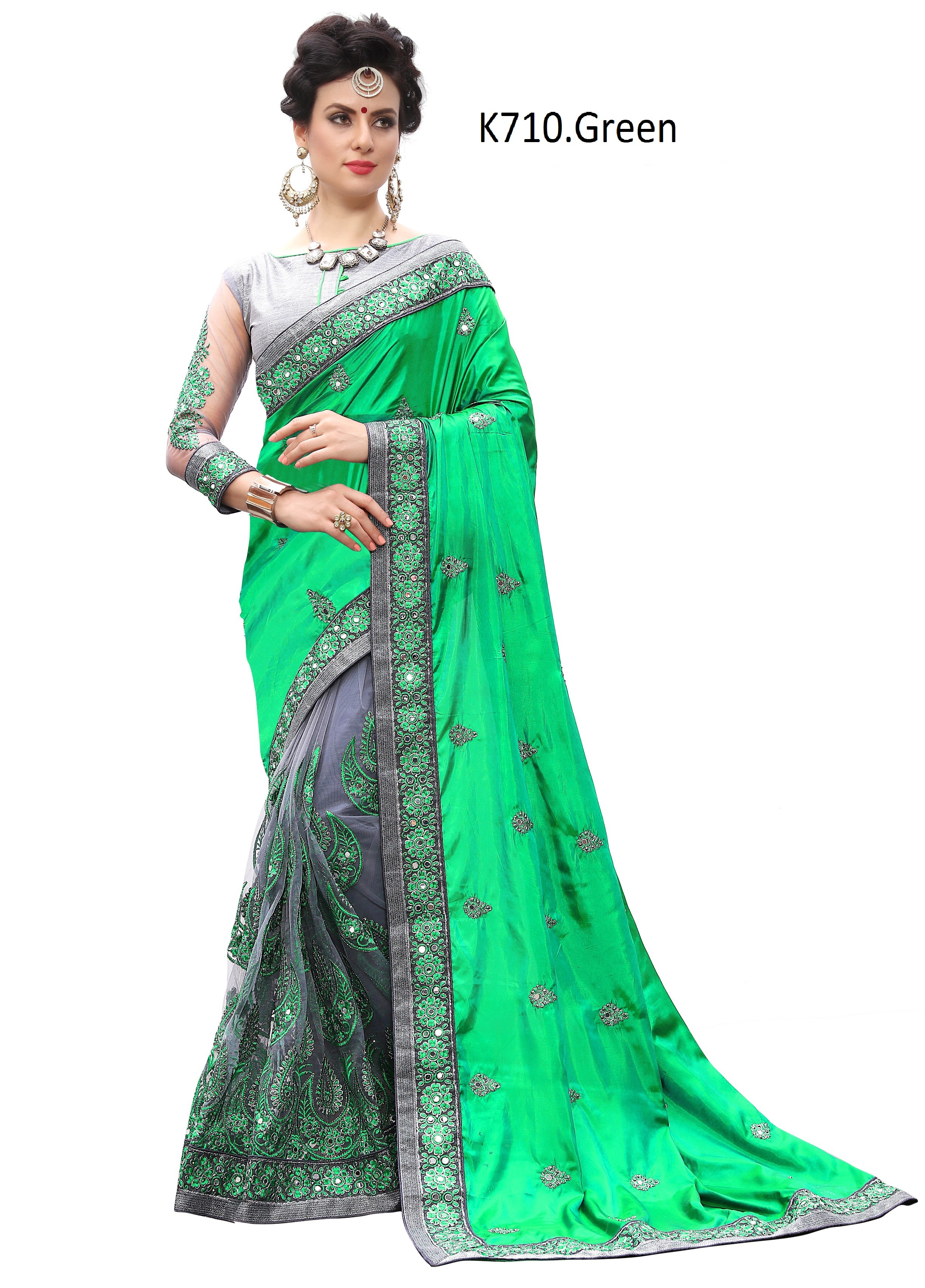 Black Designer Embroidered Saree Collection