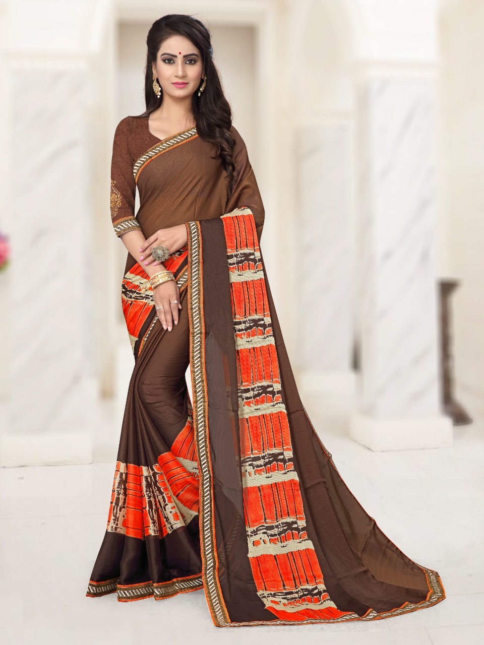 Multicolored Printed Saree