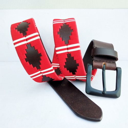 पुरुषों के लिए अर्जेंटीना में बुने गए पोलो लेदर बेल्ट।