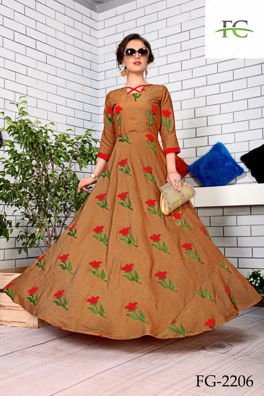 Multicolored Designer Gown