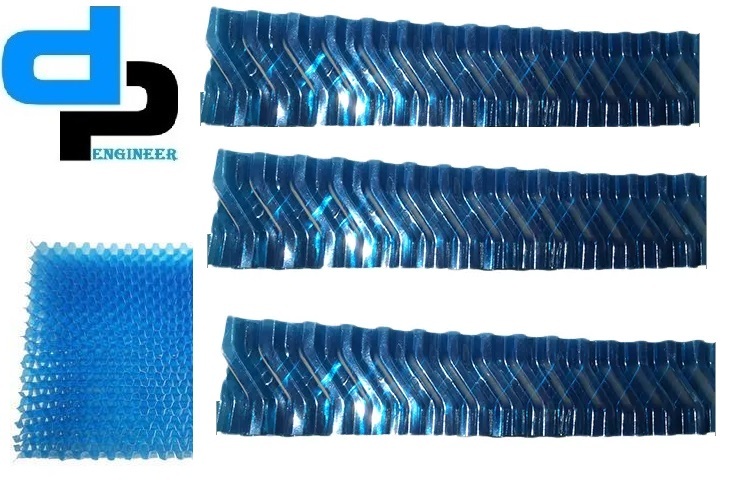 Pvc Drift Eliminator - Rigid Pvc, 600 X 600 X 125 Mm, Blue | S-shaped Corrugated Design, Reduces Water Carry Over Loss, Longer Working Life