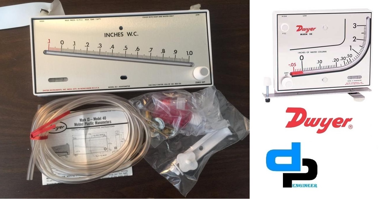 Dwyer Mark Ii 40-1 Series Mark Ii Molded Plastic Manometer Accuracy: 3% Full Scale