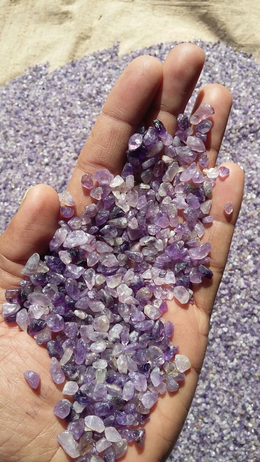 Natural Blue And Purple Quartz Crushed Amethyst Sand And Grit For Foundation - Artificial Stone Type: Crystallized Glass Stone