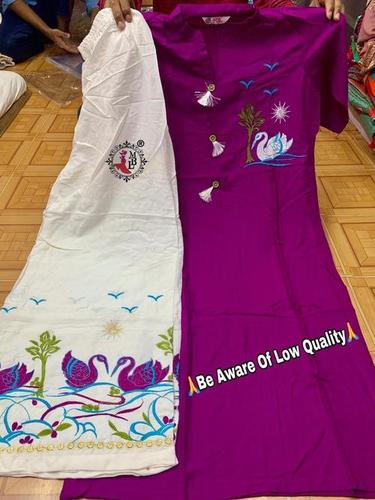 रेयन फैब्रिक प्लाज़ो कुर्तिस