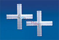 Cross Connector Polypropylene Labappara - Polypropylene, 6 Mm, 8 Mm, 10 Mm | Four Way Connectors For Leak Proof Tubing Joints In Laboratory Applications