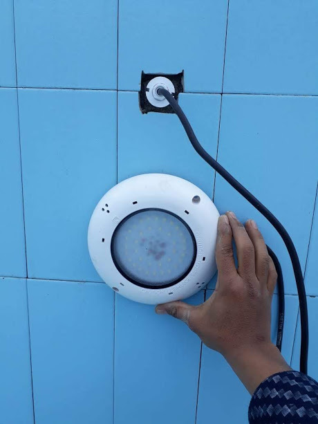 Swimming Pool Under Water Light - Abs, Circular Shape, Blue And White Color | 1 Year Warranty, Power Supply Included, Ideal For Pool Lighting