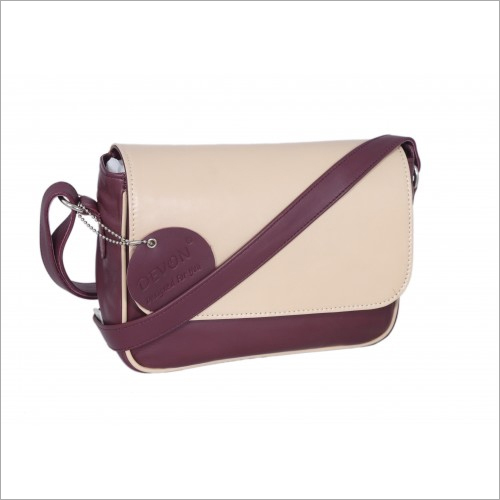 Leather Ladies Flap Closure Sling Bag