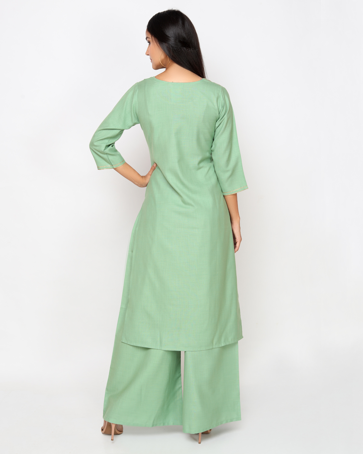 Green Print Palazzo Kurta