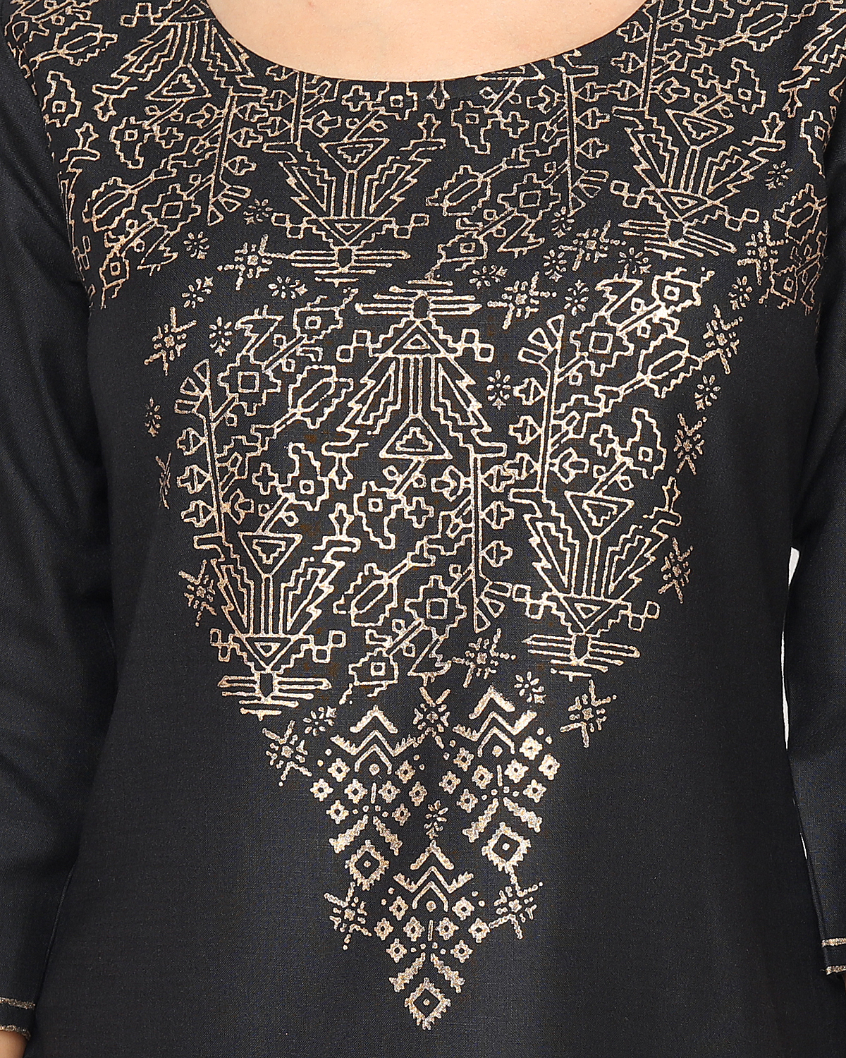 Black Block Palazzo Kurta
