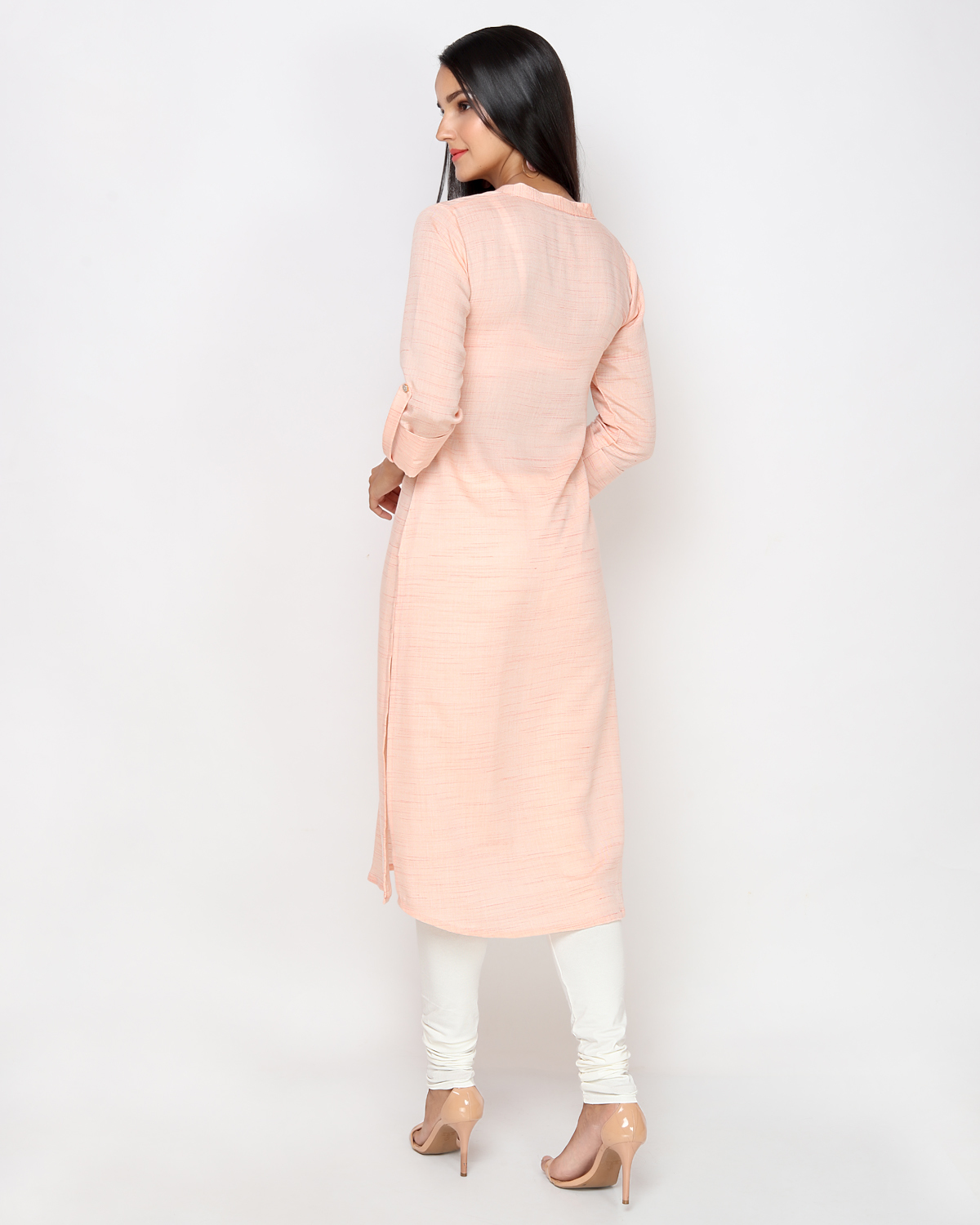 Peach Solid Pastel Kurta