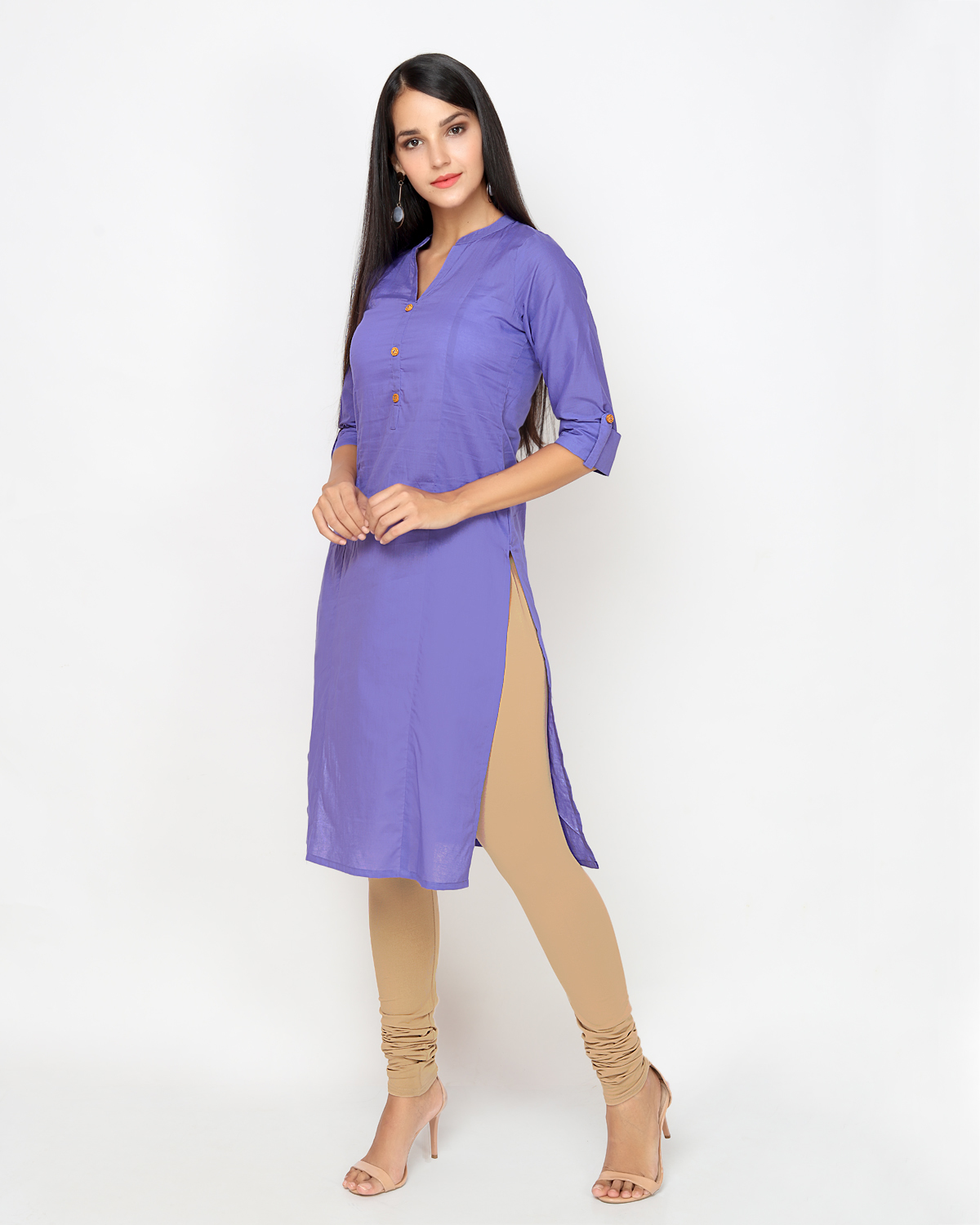 Purple Solid Kurti Patti