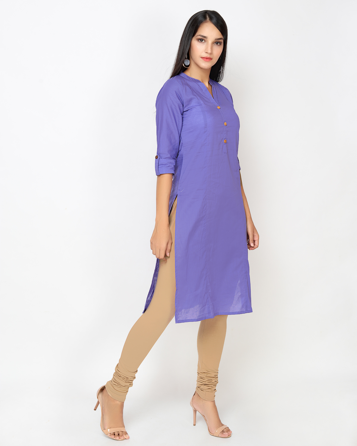 Purple Solid Kurti Patti