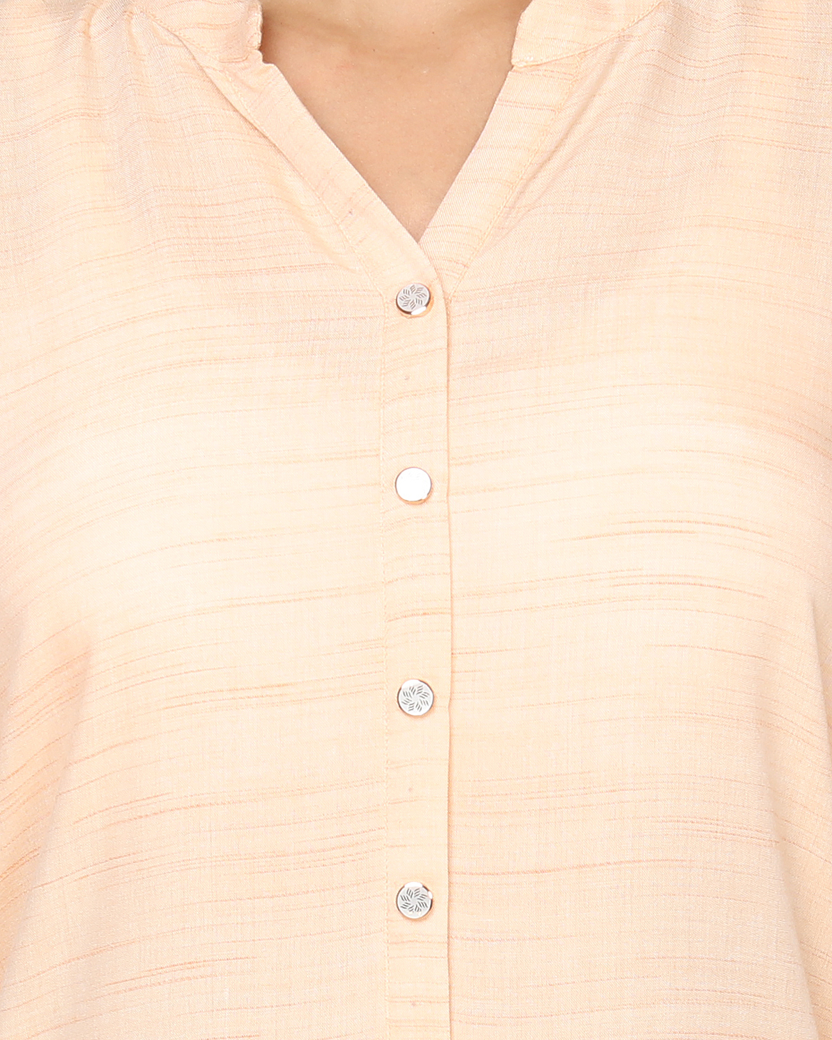 Pastel Kurti - Rayon Blend 45 Inch Length | Orange 3-4th Sleeves Washable Design For Office And Casual Wear