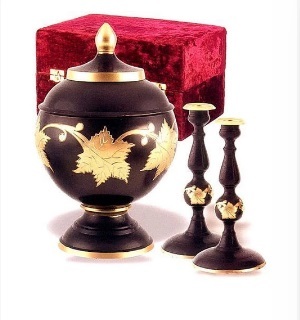 Gold New Brass Memorial Cremation Set